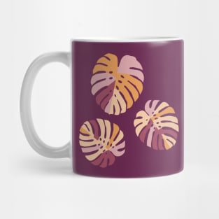 Color Block Monstera Leaves in Purple Mug